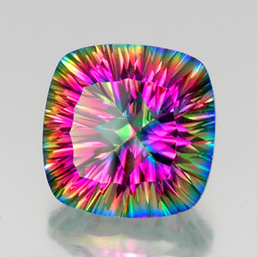 15.51 ct Multicolor Mystic Quartz Stone, Natural Mystic Quartz in Cushion Concave Cut Shape for Sale