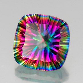 14.38 ct Multicolor Mystic Quartz Stone, Natural Mystic Quartz in Cushion Concave Cut Shape for Sale