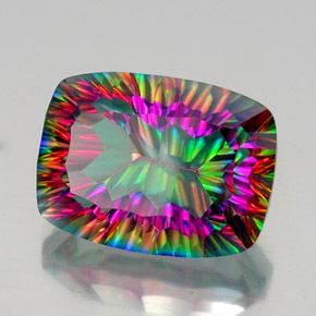 20.26 ct Multicolor Mystic Quartz Stone, Natural Mystic Quartz in Cushion Concave Cut Shape for Sale