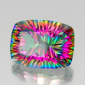 20.15 ct Multicolor Mystic Quartz Stone, Natural Mystic Quartz in Cushion Concave Cut Shape for Sale