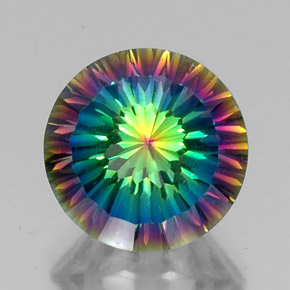 9.28 ct Multicolor Mystic Quartz Gemstone, Mystic Quartz Gem in Round Concave Cut Shape for Sale.