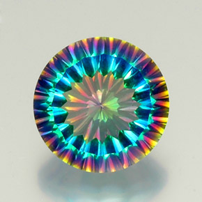 9.44 ct Multicolor Mystic Quartz Gemstone, Mystic Quartz Gem in Round Facet Shape for Sale.