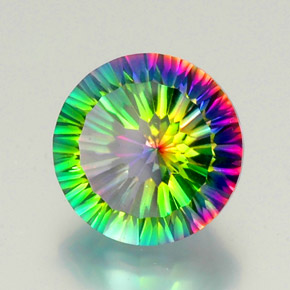 9.44 ct Multicolor Mystic Quartz Stone, Natural Mystic Quartz in Round Concave Cut Shape for Sale