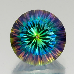 20.87 ct Multicolor Mystic Quartz Gemstone, Mystic Quartz Gem in Round Concave Cut Shape for Sale.
