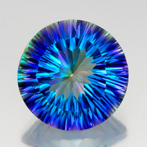 17.28 ct Multicolor Mystic Quartz Gemstone, Mystic Quartz Gem in Round Concave Cut Shape for Sale.