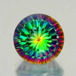 10.32 ct Multicolor Mystic Quartz Gemstone, Mystic Quartz Gem in Round Concave Cut Shape for Sale.