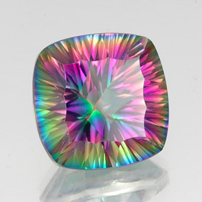 15.58 ct Multicolor Mystic Quartz Stone, Natural Mystic Quartz in Cushion Concave Cut Shape for Sale
