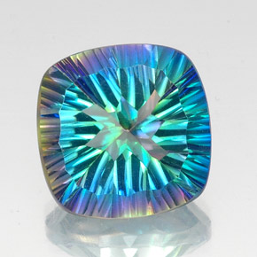 20.81 ct Multicolor Mystic Quartz Gemstone, Mystic Quartz Gem in Cushion Concave Cut Shape for Sale.