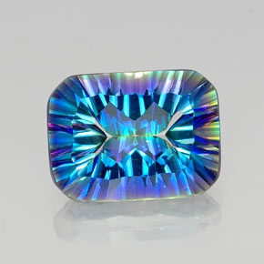 10.31 ct Multicolor Mystic Quartz Gemstone, Mystic Quartz Gem in Octagon Concave Cut Shape for Sale.
