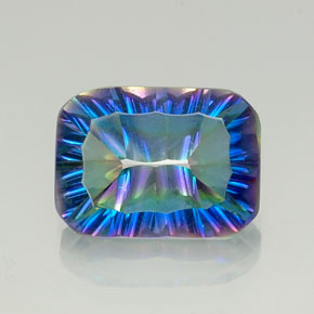 9.69 ct Multicolor Mystic Quartz Gemstone, Mystic Quartz Gem in Octagon Concave Cut Shape for Sale.