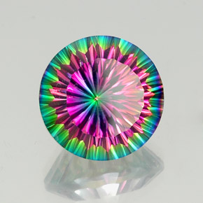 11.54 ct Multicolor Mystic Quartz Stone, Natural Mystic Quartz in Round Concave Cut Shape for Sale