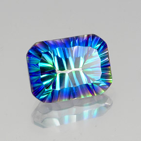 11.02 ct Multicolor Mystic Quartz Stone, Natural Mystic Quartz in Octagon Concave Cut Shape for Sale