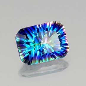 10.25 ct Multicolor Mystic Quartz Stone, Natural Mystic Quartz in Octagon Concave Cut Shape for Sale