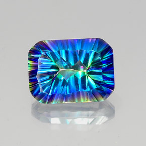 10.62 ct Multicolor Mystic Quartz Gemstone, Mystic Quartz Gem in Octagon Concave Cut Shape for Sale.