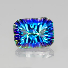 9.86 ct Multicolor Mystic Quartz Gemstone, Mystic Quartz Gem in Octagon Concave Cut Shape for Sale.