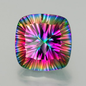 15.67 ct Multicolor Mystic Quartz Stone, Natural Mystic Quartz in Cushion Concave Cut Shape for Sale