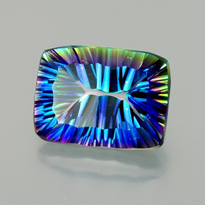 10.34 ct Multicolor Mystic Quartz Stone, Natural Mystic Quartz in Baguette Concave Cut Shape for Sale