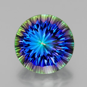 18.50 ct Multicolor Mystic Quartz Gemstone, Mystic Quartz Gem in Round Concave Cut Shape for Sale.