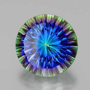 18.50 ct Multicolor Mystic Quartz Stone, Natural Mystic Quartz in Round Concave Cut Shape for Sale