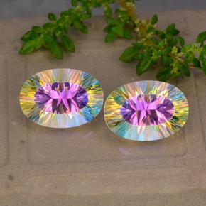 10.6ct Oval Concave Cut Multicolor Mystic Quartz for sale thumb image of 10.6ct Oval Concave Cut Multicolor Mystic Quartz (ID: 482672)