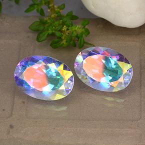 10.52 ctw Multicolor Mystic Quartz Stones, Natural Mystic Quartz in Oval Facet Shape for Sale