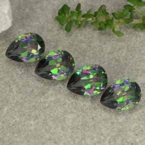 3.68 ctw Multicolor Mystic Quartz Gemstones, Mystic Quartz Gems in Pear Facet Shape for Sale.