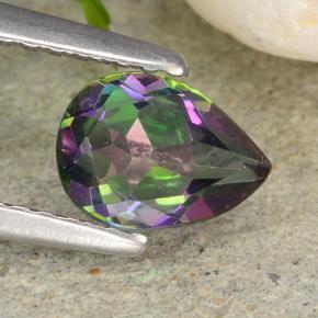 0.76 ct Multicolor Mystic Quartz Gemstone, Mystic Quartz Gem in Pear Facet Shape for Sale.