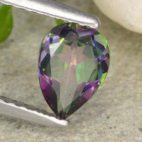 0.76 ct Multicolor Mystic Quartz Stone, Natural Mystic Quartz in Pear Facet Shape for Sale