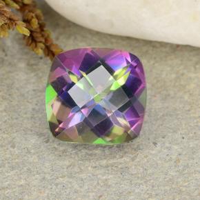 1.89 ct Multicolor Mystic Quartz Gemstone, Mystic Quartz Gem in Cushion Checkerboard Shape for Sale.