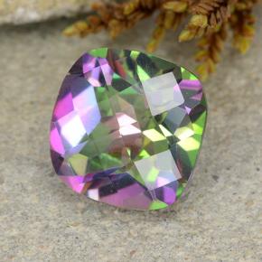 1.96 ct Multicolor Mystic Quartz Stone, Natural Mystic Quartz in Cushion Checkerboard Shape for Sale