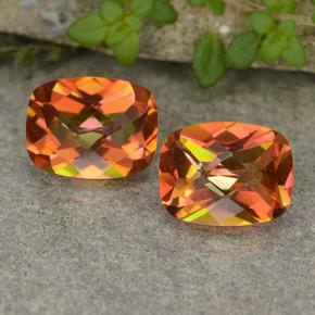 3.52 ctw Multicolor Mystic Quartz Gemstones, Mystic Quartz Gems in Cushion Checkerboard Shape for Sale.