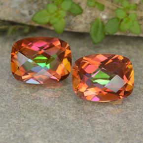 3.69 ctw Multicolor Mystic Quartz Gemstones, Mystic Quartz Gems in Cushion Checkerboard Shape for Sale.