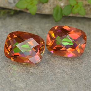 3.69 ctw Multicolor Mystic Quartz Stones, Natural Mystic Quartz in Cushion Checkerboard Shape for Sale