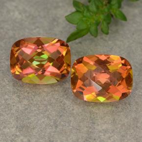 3.62 ctw Multicolor Mystic Quartz Gemstones, Mystic Quartz Gems in Cushion Checkerboard Shape for Sale.