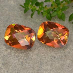 3.56 ctw Multicolor Mystic Quartz Stones, Natural Mystic Quartz in Cushion Checkerboard Shape for Sale