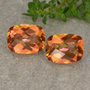 Multicolore Quartz Mystique gemme - 1.7ct Coussin damier (ID: 487747)