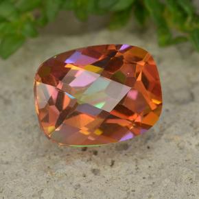 2.03 ct Multicolor Mystic Quartz Stone, Natural Mystic Quartz in Cushion Checkerboard Shape for Sale