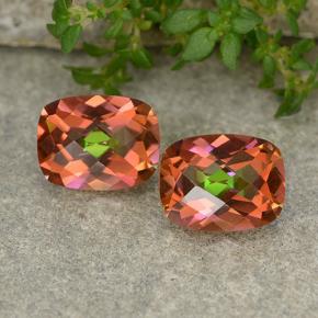 3.64 ctw Multicolor Mystic Quartz Gemstones, Mystic Quartz Gems in Cushion Checkerboard Shape for Sale.