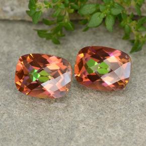 3.64 ctw Multicolor Mystic Quartz Stones, Natural Mystic Quartz in Cushion Checkerboard Shape for Sale