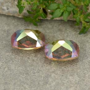 Mystic Quartz Gemstones in 9 x 7 mm Size for Sale, Mystic Quartz Stones in Multicolor Color