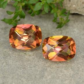 3.57 ctw Multicolor Mystic Quartz Gemstones, Mystic Quartz Gems in Cushion Checkerboard Shape for Sale.