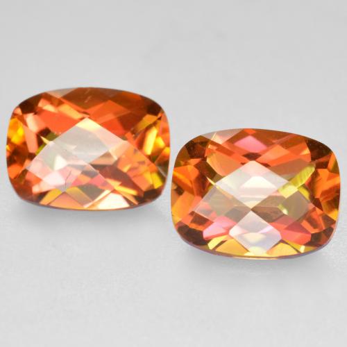 3.72 ctw Multicolor Mystic Quartz Gemstones, Mystic Quartz Gems in Cushion Checkerboard Shape for Sale.