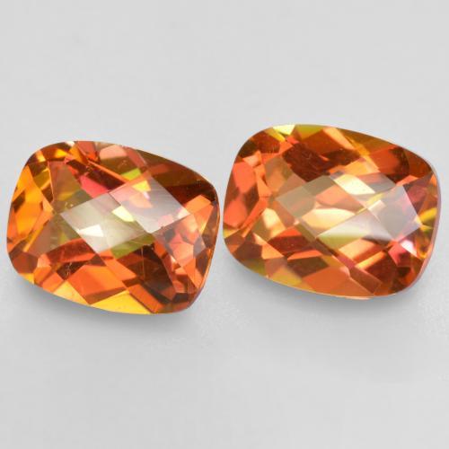 3.72 ctw Multicolor Mystic Quartz Stones, Natural Mystic Quartz in Cushion Checkerboard Shape for Sale