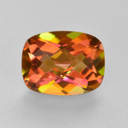 1.88 ct Multicolor Mystic Quartz Gemstone, Mystic Quartz Gem in Cushion Checkerboard Shape for Sale.