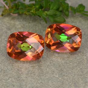 3.60 ctw Multicolor Mystic Quartz Stones, Natural Mystic Quartz in Cushion Checkerboard Shape for Sale