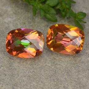 3.40 ctw Multicolor Mystic Quartz Stones, Natural Mystic Quartz in Cushion Checkerboard Shape for Sale