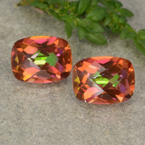 3.75 ctw Multicolor Mystic Quartz Gemstones, Mystic Quartz Gems in Cushion Checkerboard Shape for Sale.