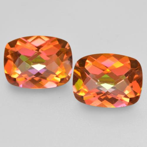 3.44 ctw Multicolor Mystic Quartz Gemstones, Mystic Quartz Gems in Cushion Checkerboard Shape for Sale.