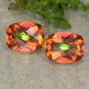 3.56 ctw Multicolor Mystic Quartz Gemstones, Mystic Quartz Gems in Cushion Checkerboard Shape for Sale.