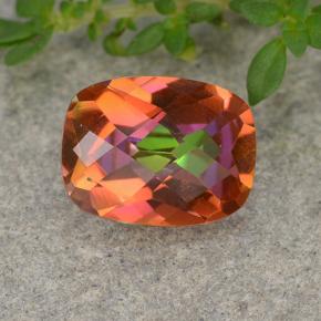 1.62 ct Multicolor Mystic Quartz Gemstone, Mystic Quartz Gem in Cushion Checkerboard Shape for Sale.